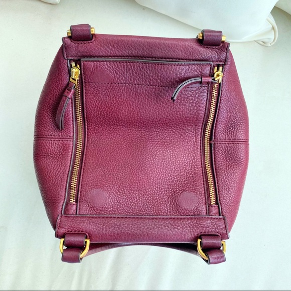 Tory Burch Claret Half Moon Satchel in Crimson EUC - Picture 10 of 16